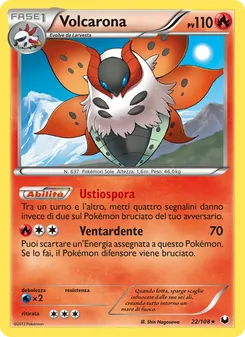 Carta Volcarona dell'espansione Esploratori delle Tenebre, numero 22/108