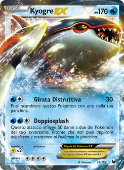 Carta Kyogre-EX dell'espansione Esploratori delle Tenebre, numero 26/108