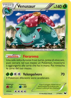 Carta Venusaur dell'espansione Esploratori delle Tenebre, numero 3/108