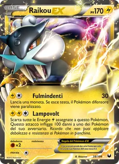 Carta Raikou-EX dell'espansione Esploratori delle Tenebre, numero 38/108