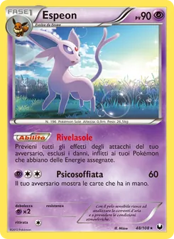 Carta Espeon dell'espansione Esploratori delle Tenebre, numero 48/108