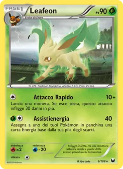 Carta Leafeon dell'espansione Esploratori delle Tenebre, numero 6/108