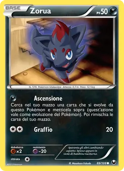 Carta Zorua dell'espansione Esploratori delle Tenebre, numero 69/108