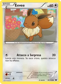Carta Eevee dell'espansione Esploratori delle Tenebre, numero 83/108