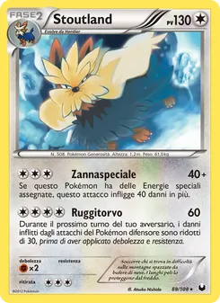 Carta Stoutland dell'espansione Esploratori delle Tenebre, numero 88/108