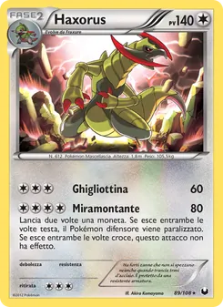 Carta Haxorus dell'espansione Esploratori delle Tenebre, numero 89/108