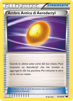 Carta Ambra Antica di Aerodactyl dell'espansione Esploratori delle Tenebre, numero 97/108