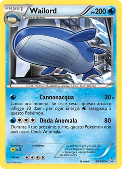 Carta Wailord dell'espansione Stirpe dei Draghi, numero 26/124