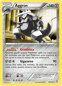 Carta Aggron dell'espansione Stirpe dei Draghi, numero 80/124