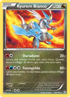 Carta Kyurem Bianco dell'espansione Confini Varcati, numero 102/149