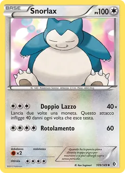 Carta Snorlax dell'espansione Confini Varcati, numero 109/149