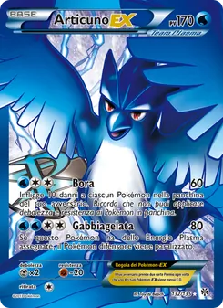 Carta Articuno-EX dell'espansione Uragano Plasma, numero 132/135