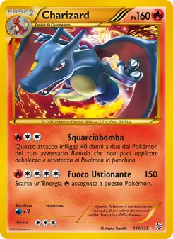 Carta Charizard dell'espansione Uragano Plasma, numero 136/135