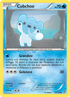 Carta Cubchoo dell'espansione Uragano Plasma, numero 40/135