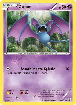 Carta Zubat dell'espansione Uragano Plasma, numero 52/135