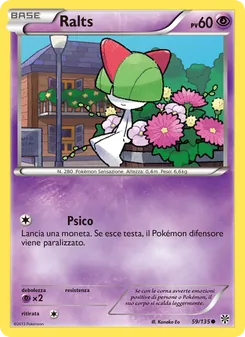 Carta Ralts dell'espansione Uragano Plasma, numero 59/135