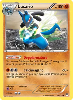 Carta Lucario dell'espansione Uragano Plasma, numero 78/135