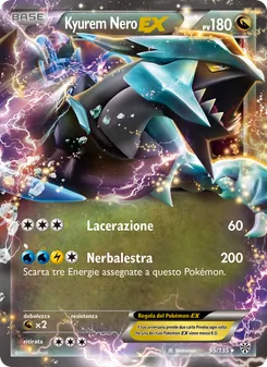 Carta Kyurem Nero-EX dell'espansione Uragano Plasma, numero 95/135