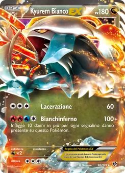 Carta Kyurem Bianco-EX dell'espansione Uragano Plasma, numero 96/135