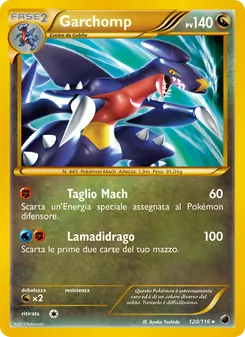 Carta Garchomp dell'espansione Glaciazione Plasma, numero 120/116