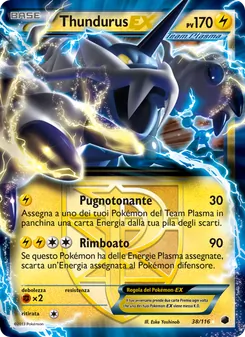 Carta Thundurus-EX dell'espansione Glaciazione Plasma, numero 38/116