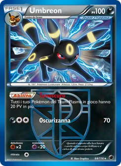 Carta Umbreon dell'espansione Glaciazione Plasma, numero 64/116