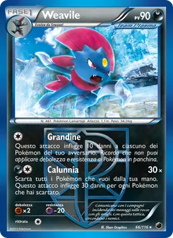 Carta Weavile dell'espansione Glaciazione Plasma, numero 66/116
