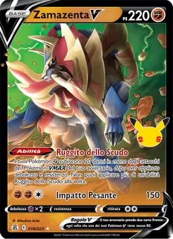 Carta Zamazenta V dell'espansione Gran Festa, numero 18/25