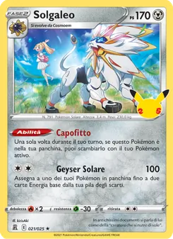 Carta Solgaleo dell'espansione Gran Festa, numero 21/25