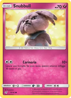 Carta Snubbull dell'espansione Detective Pikachu, numero 15/18