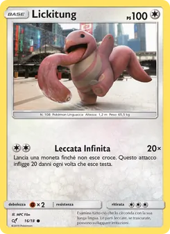 Carta Lickitung dell'espansione Detective Pikachu, numero 16/18
