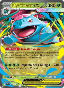 Carta Mega Venusaur-ex dell'espansione Megaevoluzione, numero 003/132