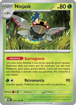 Carta Ninjask dell'espansione Megaevoluzione, numero 017/132