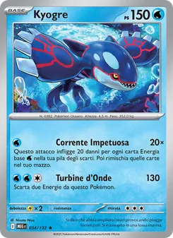 Carta Kyogre dell'espansione Megaevoluzione, numero 034/132