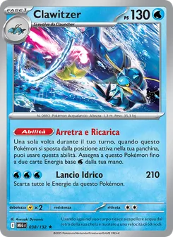 Carta Clawitzer dell'espansione Megaevoluzione, numero 038/132