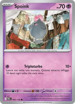 Carta Spoink dell'espansione Megaevoluzione, numero 062/132