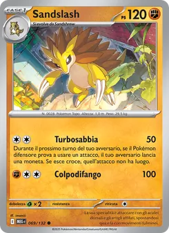 Carta Sandslash dell'espansione Megaevoluzione, numero 069/132