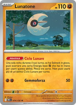 Carta Lunatone dell'espansione Megaevoluzione, numero 074/132
