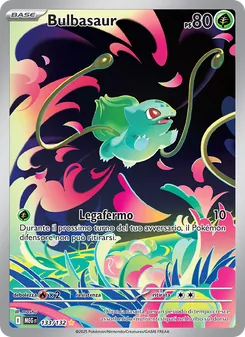 Carta Bulbasaur dell'espansione Megaevoluzione, numero 133/132
