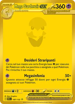 Carta Mega Gardevoir-ex dell'espansione Megaevoluzione, numero 187/132