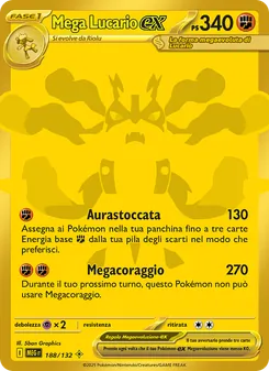 Carta Mega Lucario-ex dell'espansione Megaevoluzione, numero 188/132