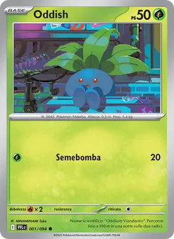 Carta Oddish dell'espansione Fiamme Spettrali, numero 001/94