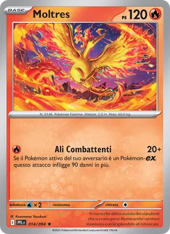 Carta Moltres dell'espansione Fiamme Spettrali, numero 014/94