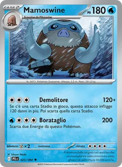 Carta Mamoswine dell'espansione Fiamme Spettrali, numero 025/94