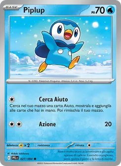 Carta Piplup dell'espansione Fiamme Spettrali, numero 027/94