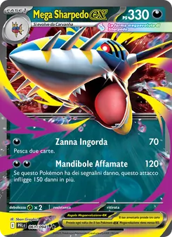 Carta Mega Sharpedo-ex dell'espansione Fiamme Spettrali, numero 061/94