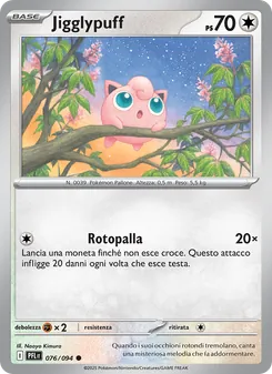 Carta Jigglypuff dell'espansione Fiamme Spettrali, numero 076/94