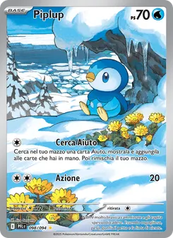 Carta Piplup dell'espansione Fiamme Spettrali, numero 098/94
