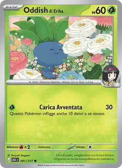 Carta Oddish di Erika dell'espansione Ascesa Eroica, numero 001/217