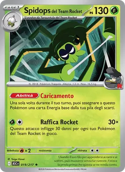 Carta Spidops del Team Rocket dell'espansione Ascesa Eroica, numero 019/217
